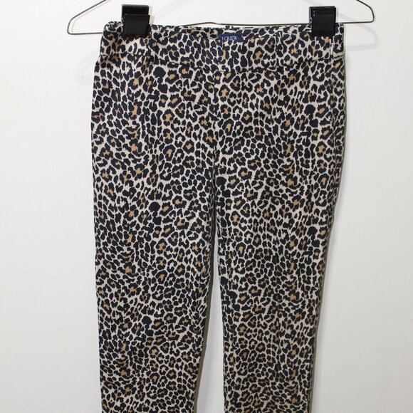 J. CREW WINNIE PANT Leopard Print Size 0 NWOT's - Picture 2 of 10